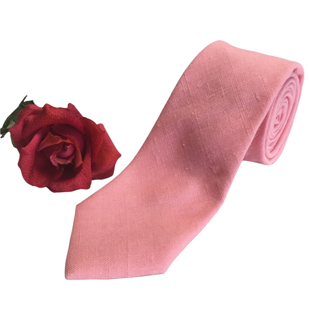 Black Brown 1826 Pink Textured Rayon Blend Necktie EUC